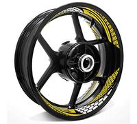 MC MOTOPARTS 17 inch Wheel Rim Wall Stickers Tape Compatible with RSV4 RR RF TUONO V4 SHIVER 900 RS125 SX125 (Yellow)