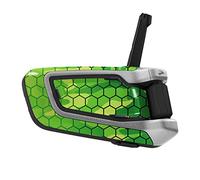 MC MOTOPARTS Protective Cover Decal Wrap Sticker 2 pcs Green Hexagon Compatible with Cardo Packtalk Bold