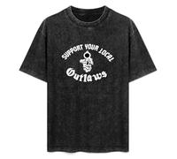 Mc Outlaws Suport Your Local Outlaws T-Shirt Unisex Black Tee M