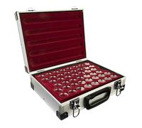 MC.Sammler Aluminium Coin Case for 230 Pieces 2 Euro Coins in Capsules with 5 Trays and 230 Capsules