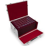 MC.Sammler Aluminium Coin Case for 440 Pieces of 2 Euro Coins in Capsules, Silver