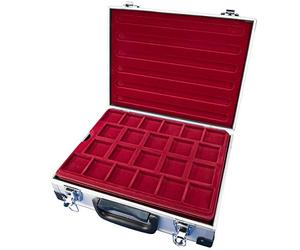 MC.Sammler Coin Case with 5 Trays for 161 Various Coins Storage of Large to Small Coins Medals Diameter 26 32 36 46 50 mm, Silver