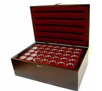 MC.Sammler Wooden Coin Case with 10 Coin Trays for 350 Pieces 10 Euro Coins in Capsules (Case with 350 Coin Capsules 32.5 mm)