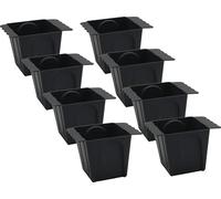 MC-Trend Pallet Flower Boxes - Planter for Euro Pallet - Balcony Box Flower Pot Made of Plastic Wave Design (Anthracite, Small 8X)