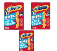 Mc-Vitie Penguin Bites Salt & Vinegar Baked Snack Crackers, 125g PACK OF 3