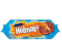 Mc-Vitie's Hobnobs Milk Chocolate Biscuits 262g - Crunchy Oaty Biscuits Covered in Smooth Milk Chocolate, Perfect for Snacking and Sharing