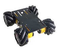 MC100 4WD Mecanum Wheel Car Chassis with TT Motor, Remote Control Smart Car Kit with 60mm Omnidirectional Wheel for Arduino/Raspberry pi/Micobit, Metal Frame Robot Chassis for DIY Learning (Black)