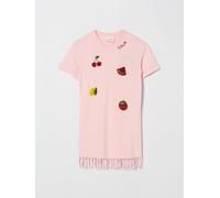 MC2 SAINT BARTH Cotton T-shirt Dress with Fringes - Size: 14 - female