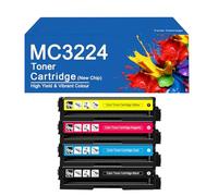 MC3224 Toner Cartridge with Chip Compatible C3210K0 C3210C0 C3210M0 C3210Y0 Replacement for Lexmark C3224dw C3326dw C3426dw Printer,3224-4 Color