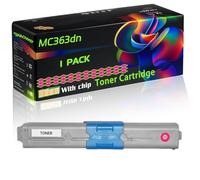 MC363dn Compatible for Okidata OKI Toner Cartridge with Chip C332 C332dn MC363 MC363dn Printers (1 Pack Magenta)
