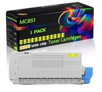 MC851 Compatible for Okidata OKI Toner Cartridges with Chip MC851 MC851cdxn MC851dn MC860cdxn MC861 MC861+ MC861cdtn MC861cdxn Printers (1 Pack Yellow)