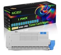MC851 Compatible for Okidata OKI Toner Cartridges with Chip MC851 MC851cdxn MC851dn MC860cdxn MC861 MC861+ MC861cdtn MC861cdxn Printers (1 Pack Cyan)