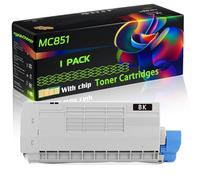 MC851 Compatible for Okidata OKI Toner Cartridges with Chip MC851 MC851cdxn MC851dn MC860cdxn MC861 MC861+ MC861cdtn MC861cdxn Printers (1 Pack Black)