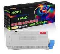 MC851 Compatible for Okidata OKI Toner Cartridges with Chip MC851 MC851cdxn MC851dn MC860cdxn MC861 MC861+ MC861cdtn MC861cdxn Printers (1 Pack Magenta)