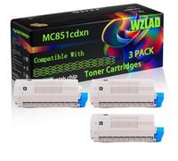 MC851cdxn Compatible for Okidata OKI Toner Cartridges with Chip MC851 MC861 MC851cdtn MC861cdtn MC851cdxn MC861cdxn MC851dn Printers (3 Pack Black)