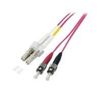 Mcab 7003424 LC/ST 50/125 2 m OM4 LSZH Fibre-optic Duplex Jumper Cable Purple