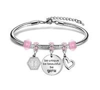 Mcaeou Birthday Gifts for Women Girls Bracelet Birthday Charm Bracelet 7-20th 21st 25th 30th 35th 40th 45th 50th 60th 70th Birthday Gifts for Daughter Niece Sister Friend Teen Girls Mun Aunt