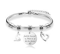 Mcaeou Inspirational Gift Charm Bracelet “Just Be Yourself” Birthday Christmas Gifts for Her Women Girls BFF Best Friends Bestie Colleague Daughter Niece Sister