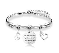 Mcaeou Inspirational Gift Charm Bracelet “Just Be Yourself” Birthday Christmas Gifts for Her Women Girls BFF Best Friends Bestie Colleague Daughter Niece Sister