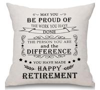 Mcaeou Retirement Gift for Women Men May You Be Proud of The Work You Do The Person You Are Cushion Cover for Friends Family Colleagues Leaving Appreciation Gift Thank You Gift(may you-retirement)