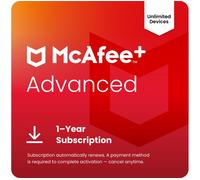 MCAFEE Plus Advanced Individual - 1 year (automatic renewal) for unlimited devices (download)