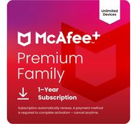 McAfee Premium - Family Digital Download for Unlimited Devices, 1 Year Subscription [Auto-Renews with McAfee], White