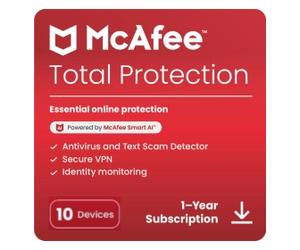 McAfee Total Protection - 1 Year - 10 PC