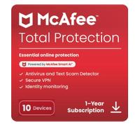 McAfee Total Protection | 10 Installations | Annual Licence | For PC, mobile & tablet