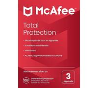 McAfee Total Protection 2023 | 3 Geräte | Virenschutz- und Internetsicherheits-Software | VPN | 1-Jahres-Abonnement | Schlüsselkarte