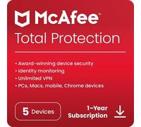 McAfee Total Protection - 1 Device | PC/Mac/Android/Smartphones | Activation code by post