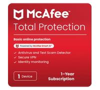 McAfee Total Protection 2024 with VPN | 1 Year | Suitable for 1 Device | PC, Mobile or Tablet