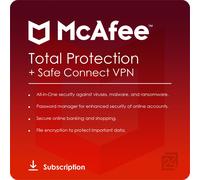 McAfee Total Protection with Safe Connect VPN 2026 5 Devices 1 Year