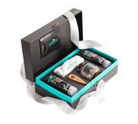 mCaffeine Coffee Moment Skin Care Gift Kit - for Clean, Nourished Skin - Body Scrub, Face Scrub and Wash, Perk-Up Face Towel and Brew Scoop - 5 Pc