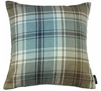 McAlister Textiles Angus Tartan Plaid Cushion Cover Luxury Decorative Scatter Throw Pillow For Your Home Duck Egg Blue 43 x 43 Cm - 17 x 17 Inches