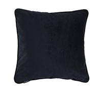 McAlister Textiles Matt Velvet Piped Cushion Covers - Black 43x43 Cm - 17x17 Inches - Plush Decorative Throw Pillows Machine Washable & Fade Resistant