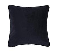 McAlister Textiles Matt Velvet Piped Cushion Covers - Black 49x49 Cm - 19x19 Inches - Plush Decorative Throw Pillows Machine Washable & Fade Resistant