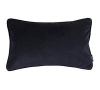 McAlister Textiles Matt Velvet Piped Cushion Covers - Black 60x40 Cm - 24x16 Inches - Plush Decorative Throw Pillows Machine Washable & Fade Resistant