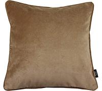 McAlister Textiles Matt Velvet Piped Cushion Covers - Caramel 49x49 Cm - 19x19 Inches - Plush Decorative Throw Pillows Machine Washable & Fade Resistant