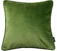 McAlister Textiles Matt Velvet Piped Cushion Covers - Fern Green 43x43 Cm - 17x17 Inches - Plush Decorative Throw Pillows Machine Washable & Fade Resistant