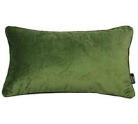 McAlister Textiles Matt Velvet Piped Cushion Covers - Fern Green 60x40 Cm - 24x16 Inches - Plush Decorative Throw Pillows Machine Washable & Fade Resistant