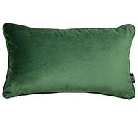 McAlister Textiles Matt Velvet Piped Cushion Covers - Moss Green 60x40 Cm - 24x16 Inches - Plush Decorative Throw Pillows Machine Washable & Fade Resistant