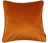 McAlister Textiles Matt Velvet Piped Cushion Covers - Spice Orange 43x43 Cm - 17x17 Inches - Plush Decorative Throw Pillows Machine Washable & Fade Resistant