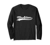 McAllen Texas Vintage Cursive US City Name Retro Sports Long Sleeve T-Shirt