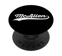 McAllen Texas Vintage Cursive US City Name Retro Sports PopSockets Adhesive PopGrip