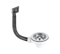 McAlpine 1.1/2" Basket Strainer Waste + Rect O/Flow Grid in Silver McAlpine Silver