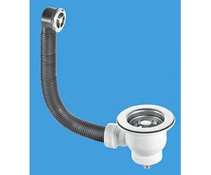 McAlpine 1 1/2” Mini Basket Strainer Waste and Overflow - Stainless Steel FMBSWSS85