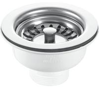 McAlpine 1.5" Basket Strainer Waste: 113mm Stainless Steel Flange: Spring-Loaded Plug: Centre Pin Model - BSWCLS