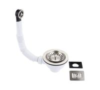 McAlpine 1.5" Universal Basket Strainer Waste and Oflow Brushed Nickel