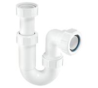 McAlpine 1¼" Adjustable Inlet Tubular Swivel 'P' Trap | White | Polypropylene | 112mm x 140-230mm
