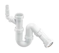 Mcalpine 1-Bowl Kitchen Sink Waste Kit - 65mm Belfast Plug & Chain, Polished White, Compatible With Waste Disposals